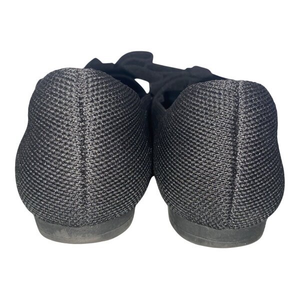 Nanette Lepore knit maryjane Black Pointed Toe Flats shoes Bow Detail 7.5 - Picture 5 of 9